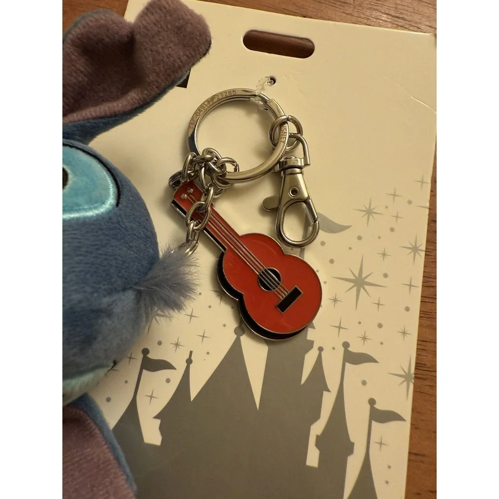 Disney Parks Bag Charm Keychain Plush Stitch & Guitar‎